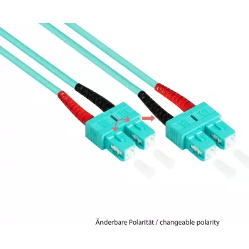 GoodConnections cable de conexión de fibra óptica dúplex OM3 multimodo 50/125 SC/SC 15 m aqua LSZH