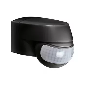 ESYLUX MD 200 detector de movimiento por infrarrojos pasivo, 12 m de alcance, montaje en pared, negro, IP44, 2000 lux, 2,5 m