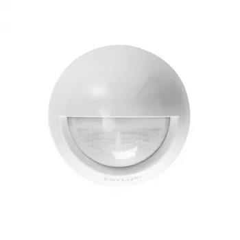ESYLUX MD-W200i detector de movimiento por infrarrojos pasivo (PIR), montaje en pared, blanco, IP55, 12 m de cobertura, 2000 lux, 2,5 m de altura de montaje