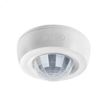 ESYLUX detector de presencia de techo 360° de superficie Ø24m conmutación por paso por cero controlable por mando PD