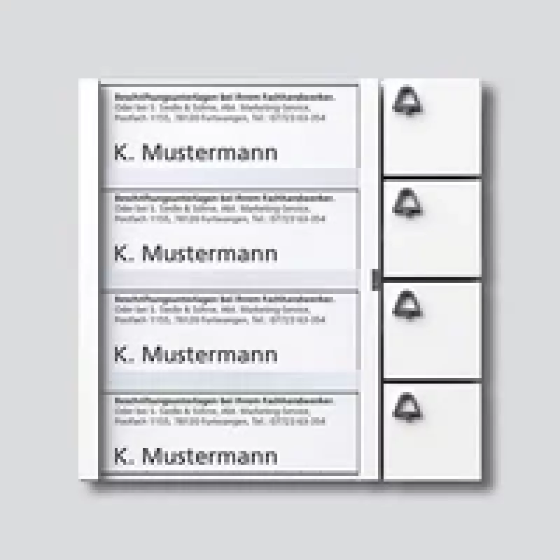Siedle TM 612-4 Módulo de botones de timbre Blanco Sobreponer 4 botones Vario