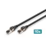 DIGITUS Cable de conexión CAT 8.1 S/FTP, Cu, LSZH, 3 m, negro, 10 piezas