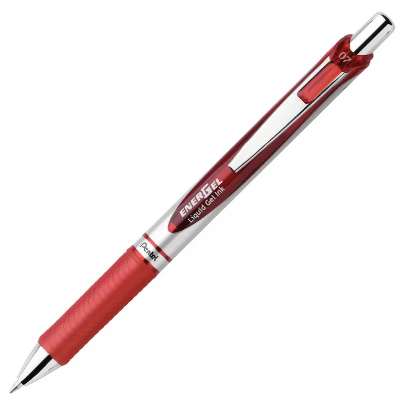 Pentel EnerGel bolígrafo de gel retráctil - negro - azul - verde - rojo - multicolor - plata - plástico - goma - ancho - redondo