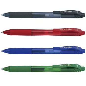 Pentel EnerGel BL107-4 bolígrafo roller de gel surtido 0,35 mm punta de aguja pack de 4