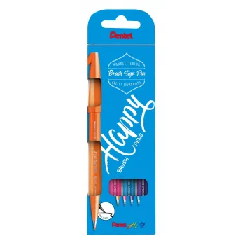 Pentel Sign Pen pincel set de 4 colores negro rojo azul verde