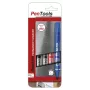 Pentel N60 rotulador permanente punta biselada pack de 4 colores surtidos negro, azul, rojo, verde