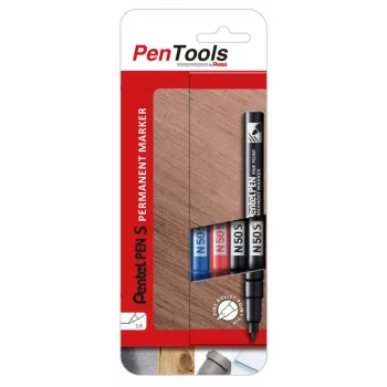Pentel N50S rotulador permanente set de 4 colores surtidos punta redonda 2,1 mm