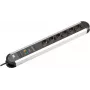 BACHMANN PRIMO regleta de protección contra sobretensiones, 6 tomas AC, 1,75 m, tipo F, aluminio, negro