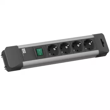 Bachmann CONNECT US regleta de enchufes - 4 tomas, cable de 1,8 m, negro