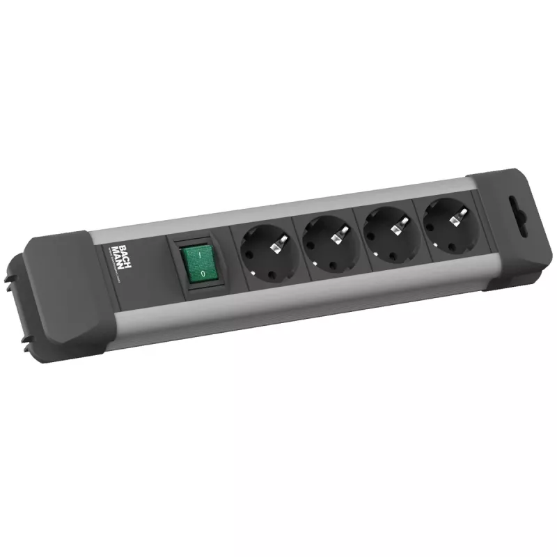 Bachmann CONNECT US regleta de enchufes - 4 tomas, cable de 1,8 m, negro