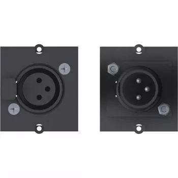 Bachmann placa frontal modular Snap-In XLR hembra de 3 pines negra