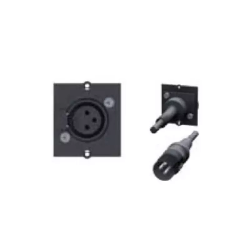 Bachmann placa frontal modular Snap-In XLR hembra de 3 pines negra