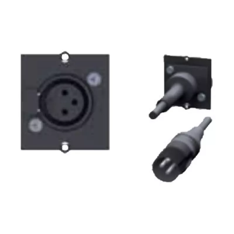 Bachmann placa frontal modular Snap-In XLR hembra de 3 pines negra