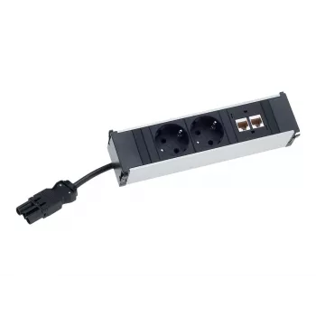 Bachmann CONI módulo de alimentación - 3x toma Schuko, entrada GST18i3, negro