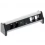 Bachmann DESK 1 panel de conexión de mesa, aluminio, negro, 2 tomas AC, 230 V, 16 A, función de carga USB