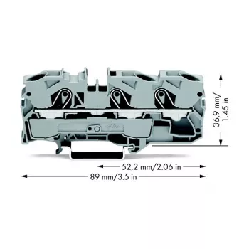 WAGO 2010-1301 borne de paso, 10 mm², 800 V, gris, montaje en carril DIN