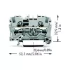WAGO 2004-1201 borne de paso, 2 conductores, 800 V, 32 A, gris, 6,2 mm de ancho, CAGE CLAMP