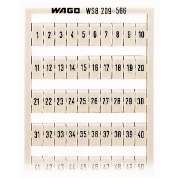 WAGO 209-566 tiras de marcado - blanco - 5 mm - 250 mm - sin rotular - para bornes de carril TOPJOB S