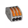 WAGO 222-413 conector de empalme de palanca de 3 conductores, 32 A, 400 V, gris/naranja