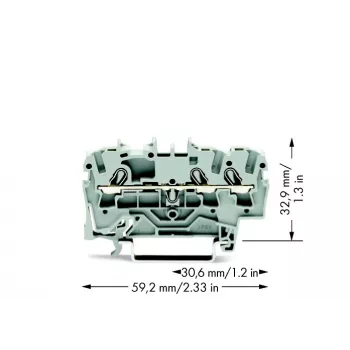WAGO 2002-1301 Borne de paso de 3 conductores, 2,5 mm²