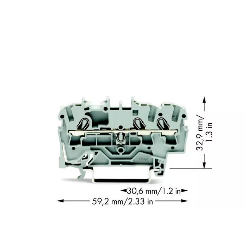WAGO 2002-1301 Borne de paso de 3 conductores, 2,5 mm²