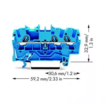 WAGO 2002-1304 bloque de bornes Push-in de 3 conductores, 2,5 mm², 800 V, gris