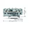 WAGO 2002-1401 borne de paso, 4 conductores, 2,5 mm², Push-in CAGE CLAMP, 800 V, gris