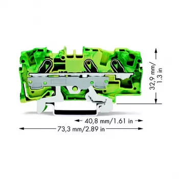 WAGO 2006-1307 borne de tierra de 3 conductores, 6 mm²