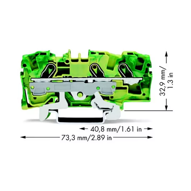 WAGO 2006-1307 Borne de tierra de 3 conductores, 6 mm²