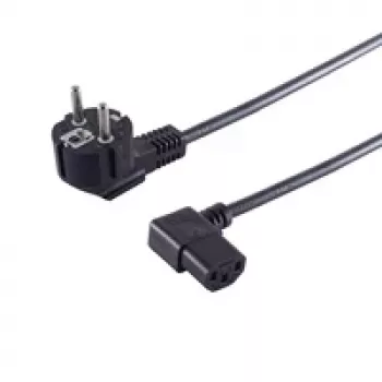 S CONN Maximum Connectivity Cable de alimentación en ángulo de 90° CEE 7/7 a C13 1,8m Negro
