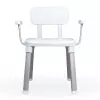 Weinberger Gratia Silla de ducha y baño con respaldo y reposabrazos - Blanco/Plata