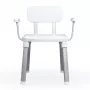 Weinberger Gratia Silla de ducha y baño con respaldo y reposabrazos - Blanco/Plata