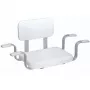 Weinberger Gratia Taburete de ducha con respaldo - Altura ajustable, Blanco/Plata