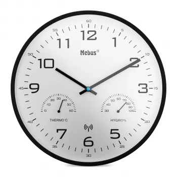 MEBUS 52840 reloj de pared radiocontrolado blanco 25 cm