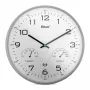 MEBUS 52842 reloj de pared radiocontrolado plástico blanco/plata
