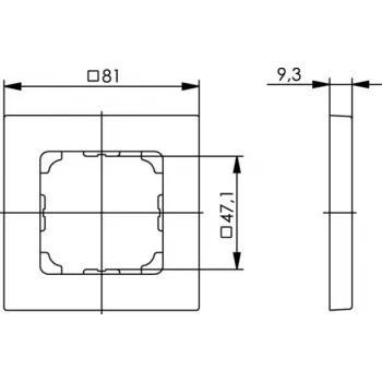 Telegärtner B00004A0024 Marco de red sin tornillos 8 puertos blanco puro 81x81mm