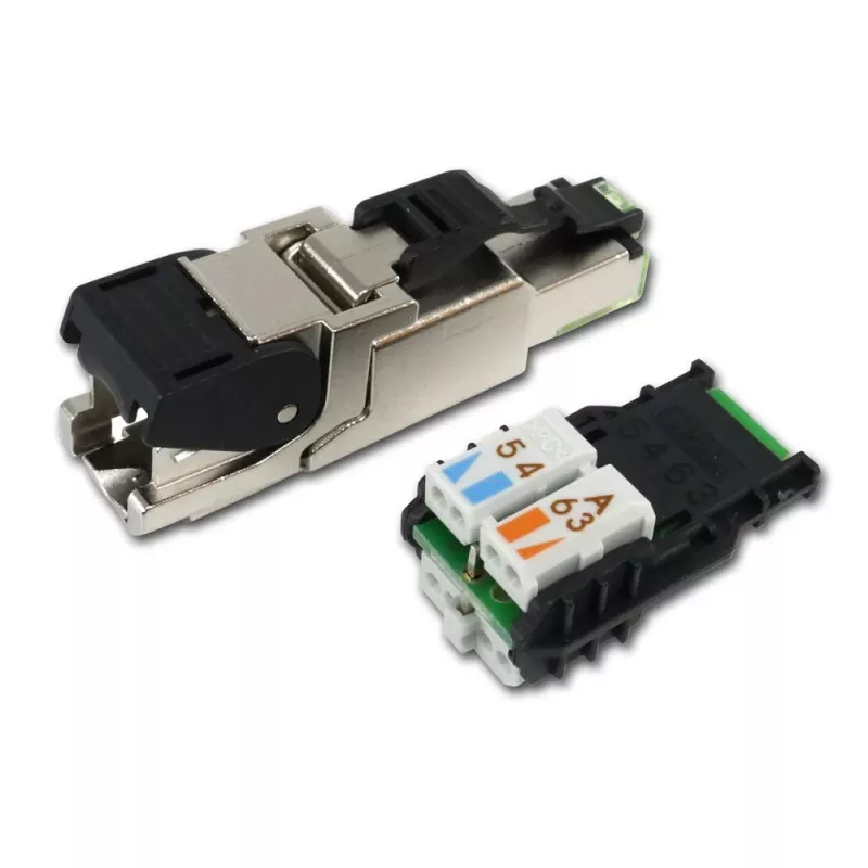 Telegärtner Conector RJ45 MFP8 Cat.6a (Deep), T568A con tapa antipolvo premontada, robusta carcasa de zinc fundido a presión - 1 unidad (J00026A2004)