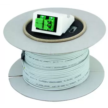 Telegärtner H02082A0004 Cable de parcheo de fibra óptica LC dúplex a LC dúplex multimodo OM4 4 fibras 100 m aqua LSZH