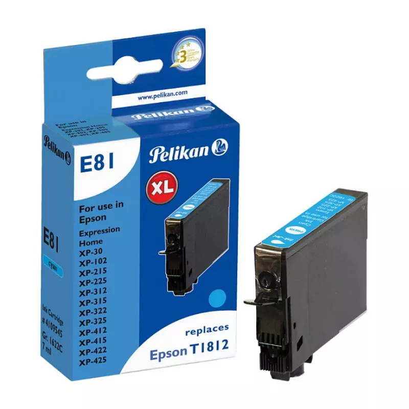 Cartucho de tinta compatible Pelikan para Epson T1812 cian 4,6 ml 180 páginas