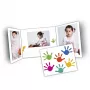 DAIBER carpetas retrato manos 13x18 cm, pack de 25, blanco con diseño multicolor de huella de mano