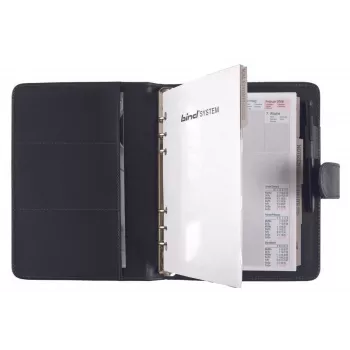 BIND Organizador personal A5 de piel sintética negro