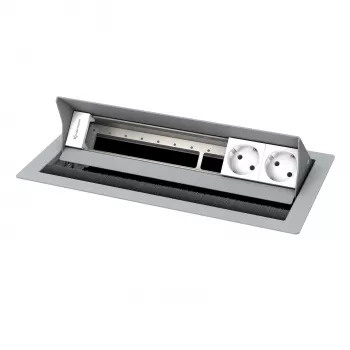 Kindermann CablePort standard² Carcasa de panel de conexiones de sobremesa de 6 vías plata
