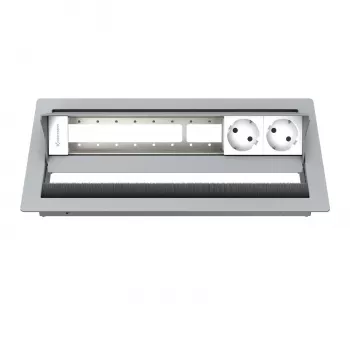 Kindermann CablePort standard² Carcasa de panel de conexiones de sobremesa de 6 vías plata