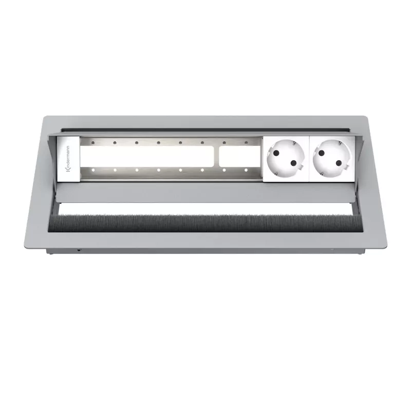 Kindermann CablePort standard² Carcasa de panel de conexiones de sobremesa de 6 vías plata