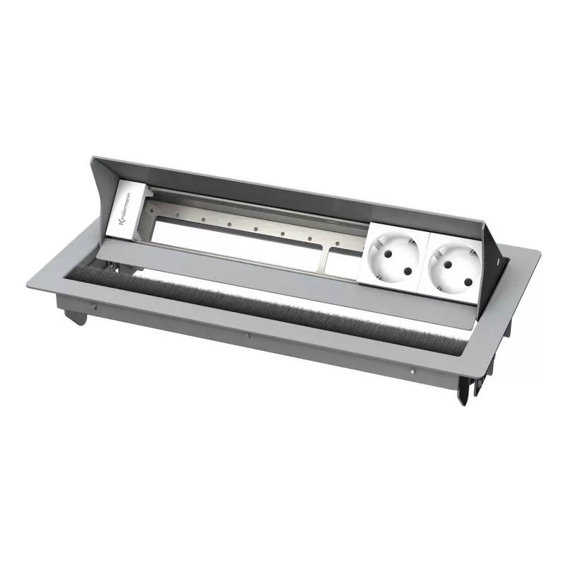 Kindermann CablePort standard² Carcasa de panel de conexiones de sobremesa de 6 vías plata