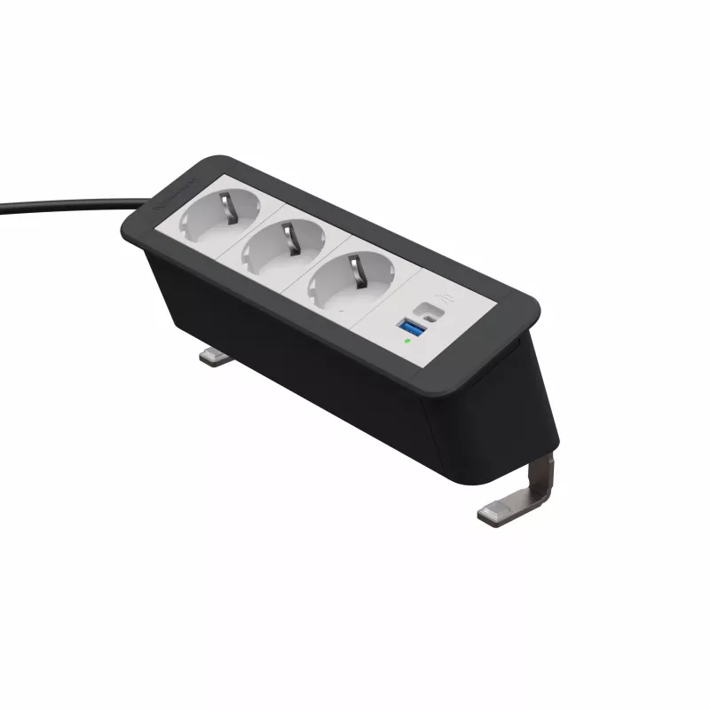 Kindermann CP Office Desk módulo de alimentación 4 tomas 3x Schuko 1x USB-A (7550000223)
