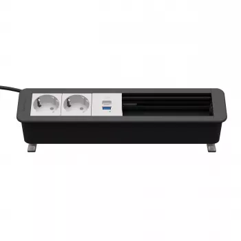 Kindermann CP Office Desk 6-Fold 2x Schuko 1x USB A/C hub de conectividad de mesa
