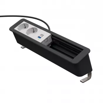 Kindermann CP Office Desk 6-Fold 2x Schuko 1x USB A/C hub de conectividad de mesa