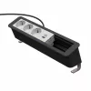 Kindermann CP Office Desk 6-f 3xStr 1xUSB A/C panel de conectividad de mesa plata/negro