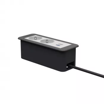 Kindermann CP Office Frame 3 tomas 2x toma Schuko 1x cargador USB (7551000122)